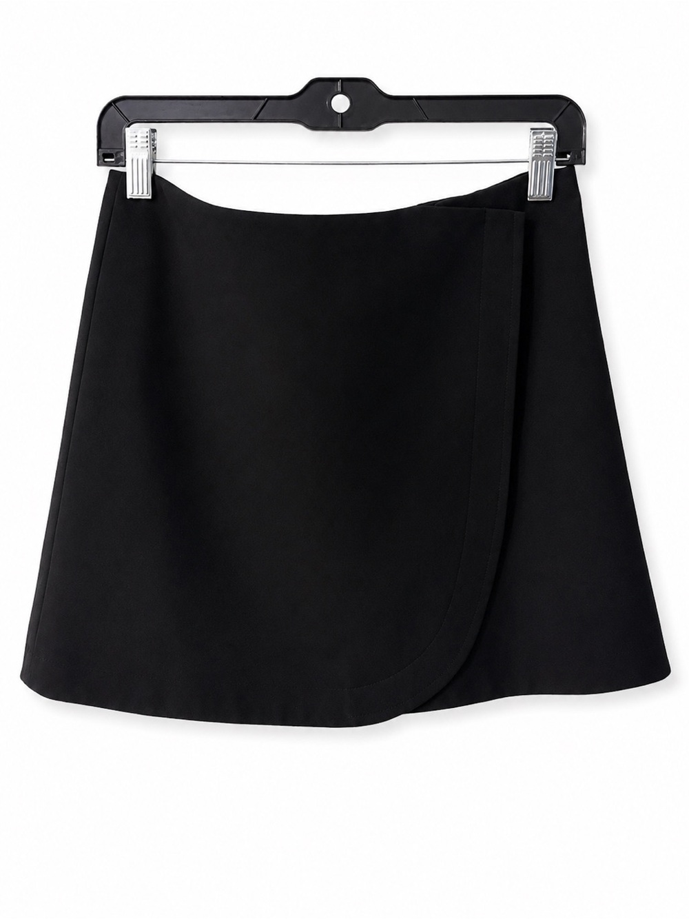 Tibi Black Wrap Mini Skirt Size 8 A-Line Asymmetrical Minimalist